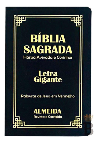 Biblia Sagrada Letra Gigante Luxo Popular Preto Com Harpa João Ferreira De Almeida Kings Cross