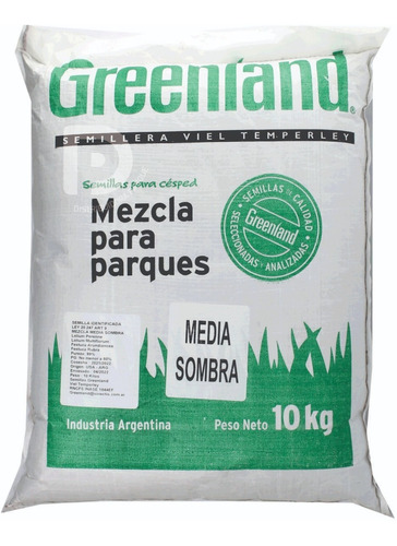 Semillas Cesped Media Sombra 10kg Tolera Pisoteo - Greenland