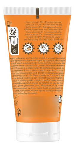Avene Crema Fps 50+ Prot Solar C/ Color Piel Seca Y Sensible