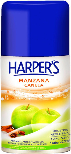 Aromatizador Harper's 220ml -rep Manzana Canela -pack X 6 U
