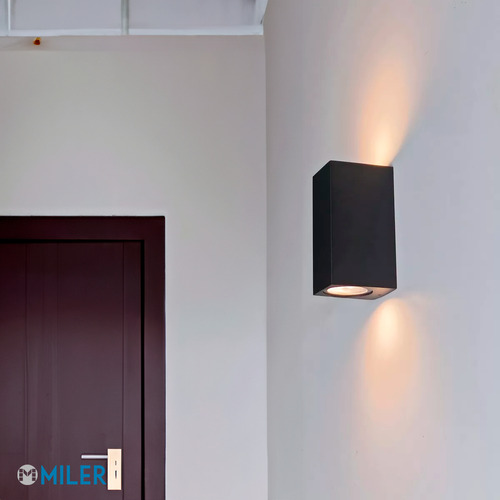 Pack X 10 Aplique Bidireccional Exterior Curvo O Recto + Led Estructura Recto - Luz Calida