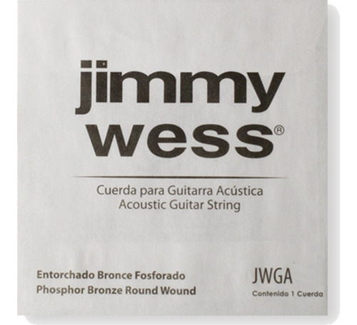 6 Cuerdas 2a Jimmy Wess Guitarra Acústica Bronce .015 Wb15