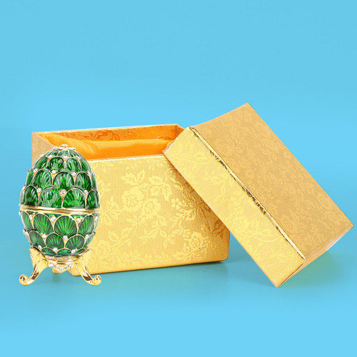 Joyería De Huevo De Pascua Verde Esmaltada De Estilo Vintage