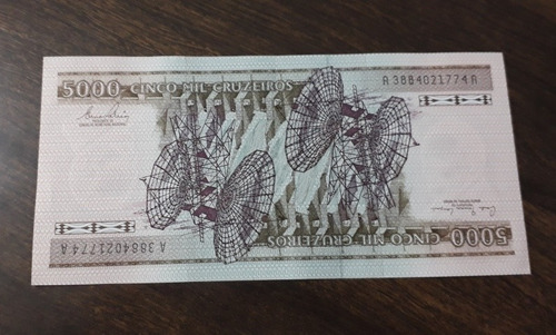 Billete Brasil 5.000 Cruzeiros. Excelente +++ (Usado)