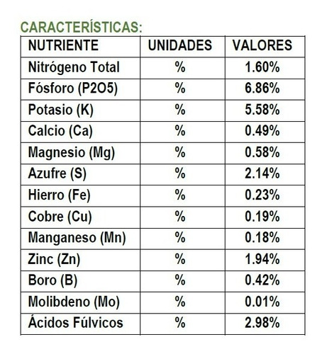 Fertilizante Orgánico Líquido / 3 Litros / Foliar