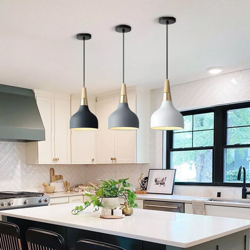 Lámpara Colgante Decorativa Moderna Ajustable Con Bombillas Estructura Blanco