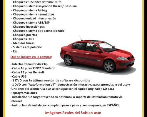 Imagen 3 de 10 de Scanner Renault Can Clip V187 + Dvd Reprog + Autoformation