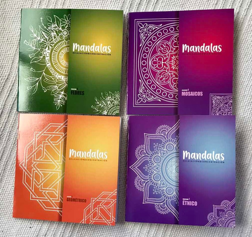 Set 4 Libros Mini Mándala C/mapa En 4 Diseños Diferentes