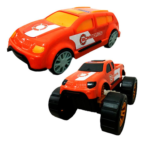 Conjunto Carros Carrinho Brinquedo Esquadrão De Bombeiros Cor Vermelho