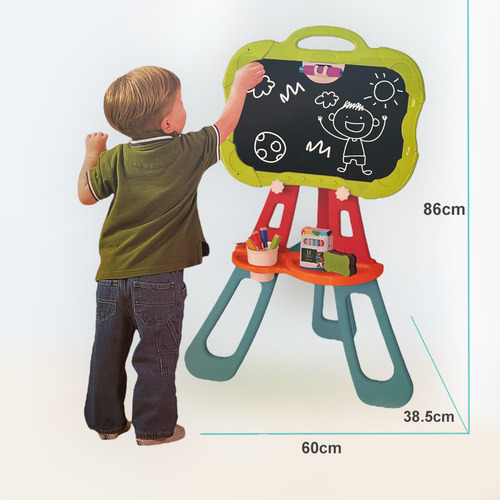 Caballete Pizarrón Magnético Doble Para Niños Kit Completo