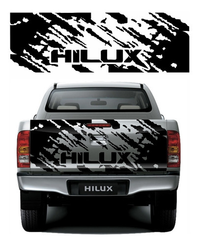 Adesivo Faixa Off Road Tampa Para Toyota Hillux 20030 Cor Preto