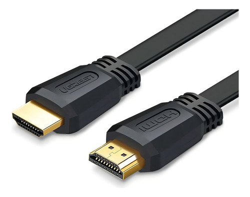 Cable de Audio y Video Hdmi Ugreen - HDMI 2.0 tipo Plano 4k A 60hz de 1.5 metros - Color Negro 18Gbps de PVC - para Tv / Monitor / Pc / Notebook / Consola / Proyector / Tv Box - ED015-50819