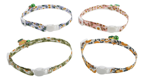 Nuevo 4 Collares For Gatos Separables Con Campana (patrón