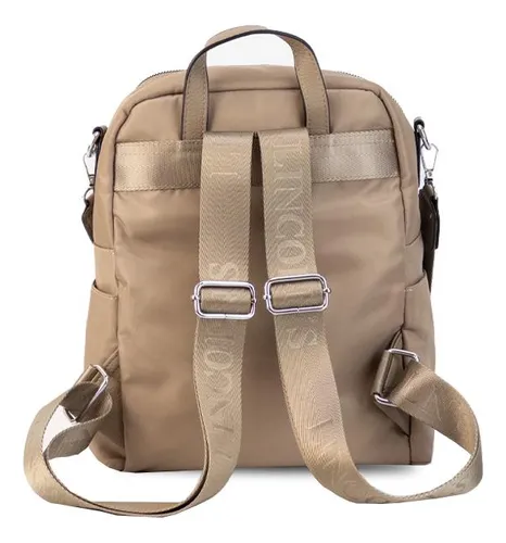 Mochila Tipo Impermeable Combinada Simil Cuero Lincolns Vison