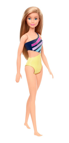 Imagen 2 de 6 de Barbie Fashionista, Muñeca De Playa Traje Rallas