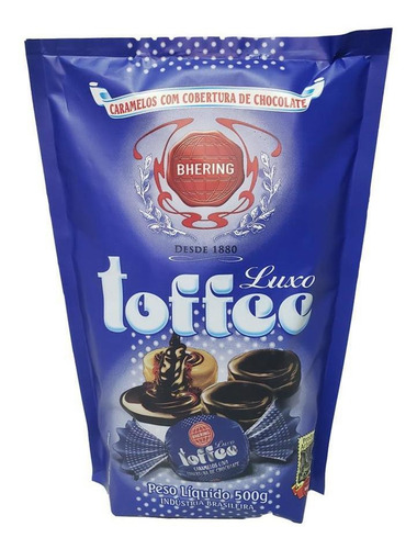 Toffee Bhering Luxo bala caramelo com chocolate 500g