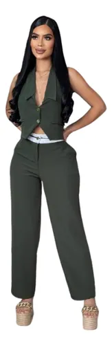 Conjunto De Pantalón Y Camisa De Mujer, Fresco Y Juvenil