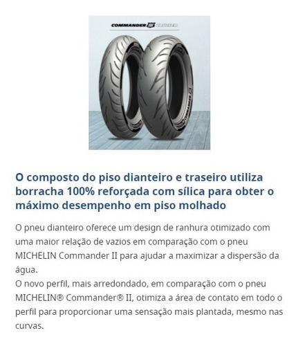 Par Pneus Michelin Commander 3 130/60-19 E 180/55-18 Harley