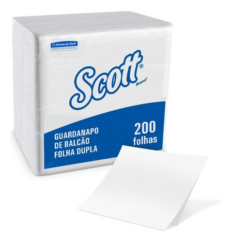 Guardanapo Balcão Scott 21,5x10cm Folha Dupla C/ 48 Pacotes Branco