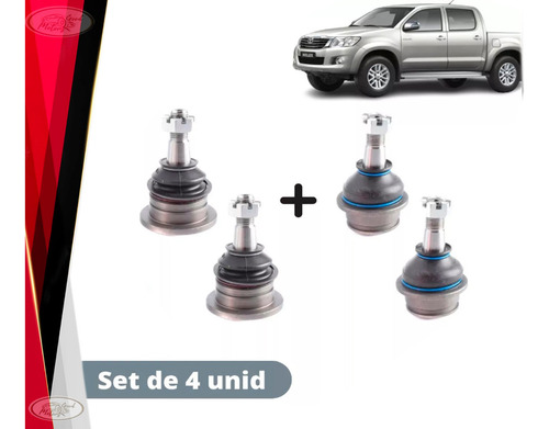 Rotula Bandeja Superior + Inferior Toyota Hilux 05-15 Kit X4