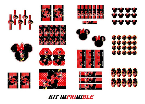 Kit Imprimible Para Tu Fiesta De Minnie Roja