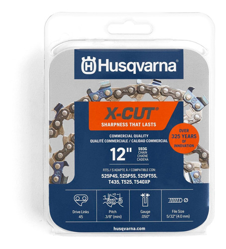 Husqvarna Cadena Motosierra X-cut® 12 Paso 3 8 Calibre