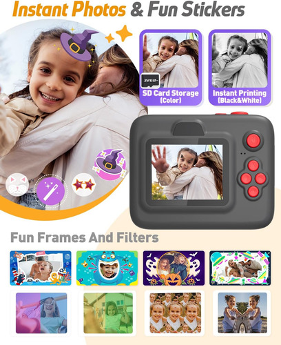 Camara Infantil Con Impresion Instantanea, Regalos De Nav...