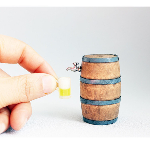 5 Barril De Cerveza En Miniatura Para Casa De Muñecas, Mini