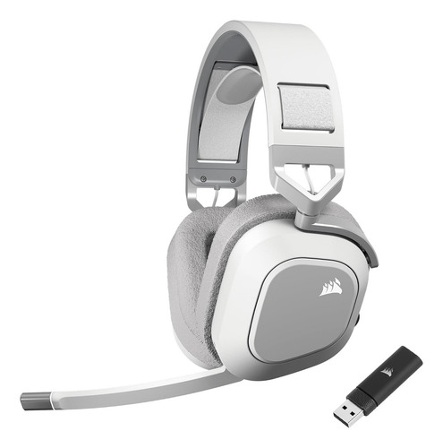 Fones de ouvido para jogos multiplataforma sem fio Corsair Hs80 Max Hea Color: branco claro