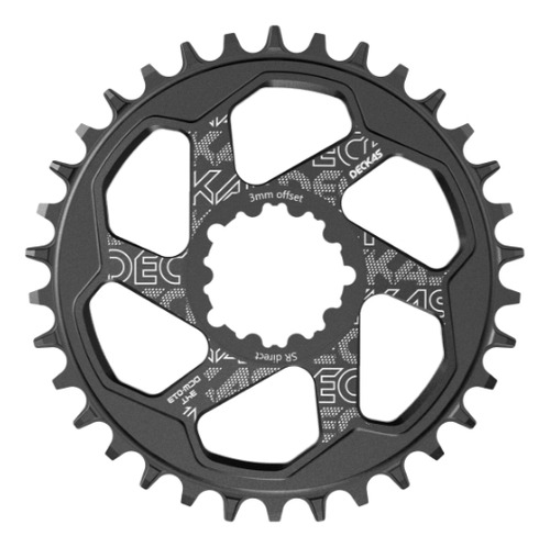 Monoplato Direct Mount Deckas 34t-38t Sram Offset 3mm 7-12v Color 34 Dientes Negro