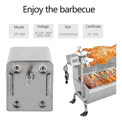 Parrilla Asador Motor Ac 110v 15w 154lb Universal Alto