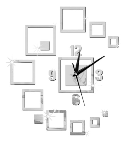 Reloj De Pared Con Decoración De Cuarzo, Espejo Grande, Para