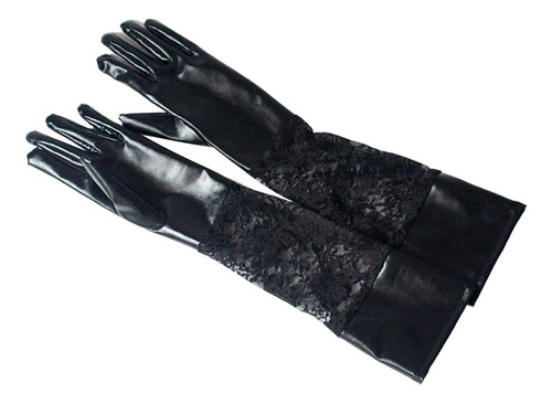1 Par De Guantes Largos De Moda De Malla De Encaje Patchwork