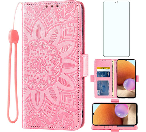 Asuwish Funda Para Teléfono Samsung Galaxy A32 4g De 6,4 Con