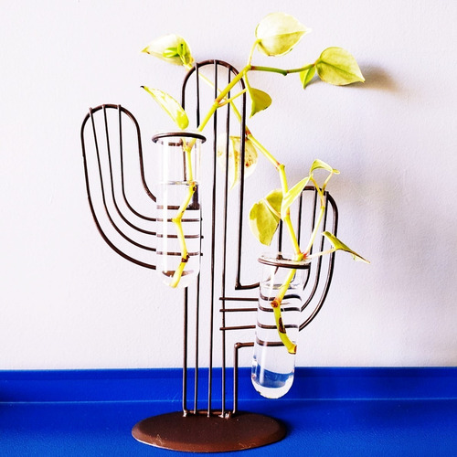 Enfeite Decorativo Cacto Porta Planta Em Metal