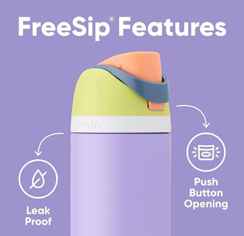 Owala Freesip 32oz 946ml Termo Acero Inoxidable Rosa Claro Verde Claro