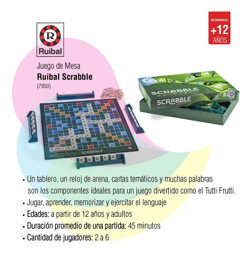 Imagen 2 de 6 de Juego De Mesa Ruibal Scrabble 7950