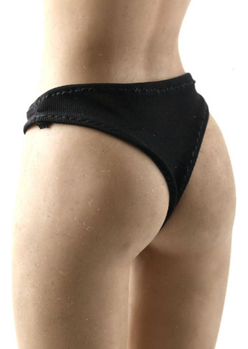 6 Lencería Breve Para Mujer A Escala 1:6 Cosida Negro