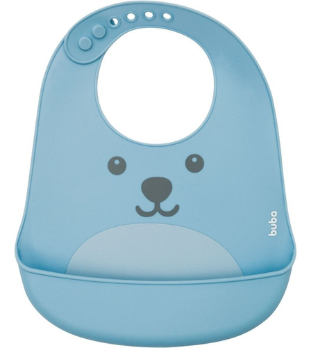 Babador De Silicone Buba Gumy Com Pega Migalhas Menino Azul 