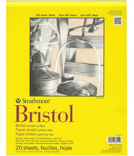 Strathmore Bloc De Papel Bristol Serie 300, Liso, Encuaderna