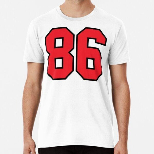 Remera 86 Sports Jersey Eighty Six Red Number Black Algodon 