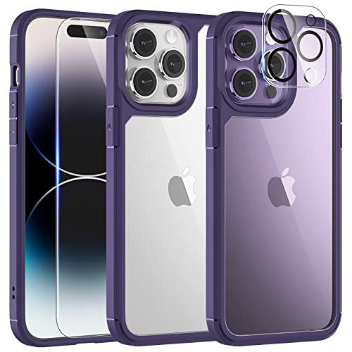 Funda Tauri iPhone 14 Pro + Vidrio Templado - Purpura
