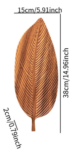 Bandeja De Madera Con Forma De Hoja, 38cm X 15cm X 2cm