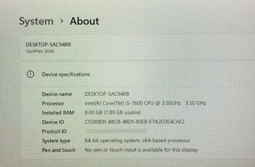 Cpu Dell Optiplex 5050 Intel Core I5-7600 Sku 1575 (Usado)