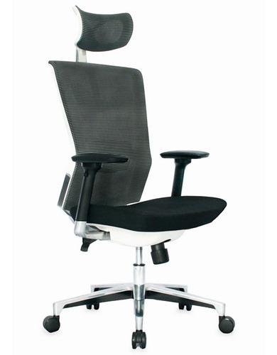 Imagen 3 de 5 de Silla De Oficina Premium Amazonas Base Aluminio Marco Blanco