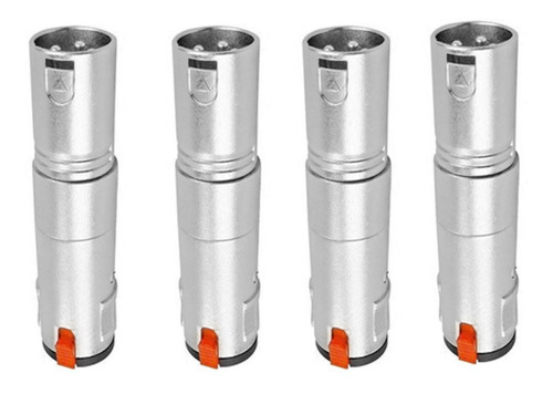 Imagem 1 de 7 de Kit 4 Plug Adaptador Star Cable Xlr M - Jack J10m C/ Trava