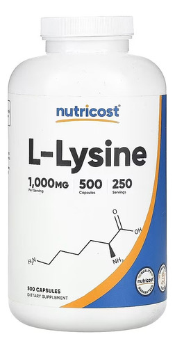 L-lysine Nutricost 1000mg Antiviral & Cardiovascular 500cap