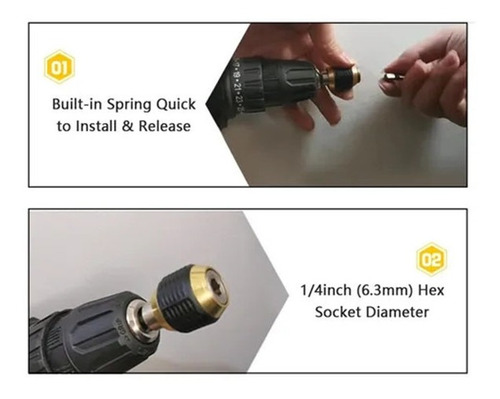 Adaptador De Cambio Rápido De Broca Hexagonal Para Taladros