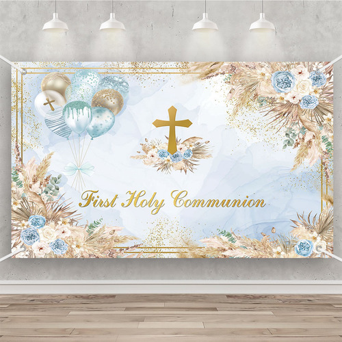 Decoración De Fondo Colgante Fiesta Primera Comunión Azul