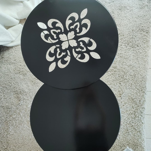 Imagen 6 de 8 de Mesa Ratona Hierro Negra Interior/exterior 60 Cm